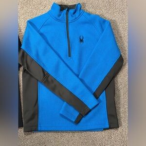 Spyder Black and Blue Fleece Pullover